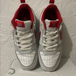 Nike Court Borough Low Recraft GS "Photon Dust University Red" 
Youth Size 7